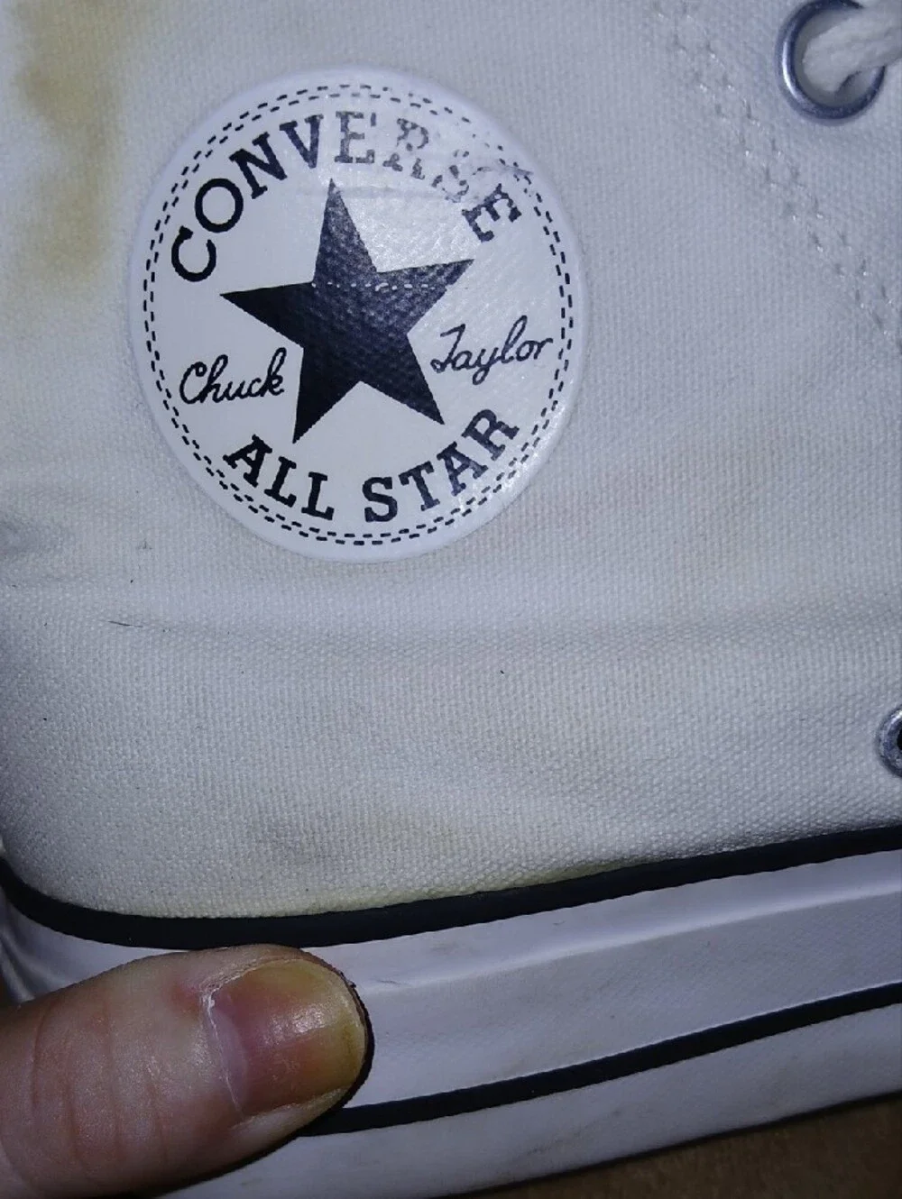 Converse White High Top All Star Platform Sneakers with Black Trim Sz: 8.5